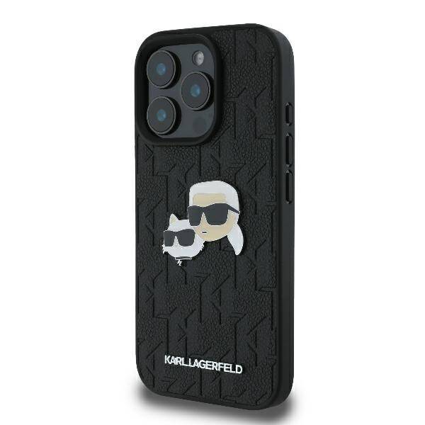 Karl Lagerfeld KLHCP16LPGKLKCPK iPhone 16 Pro 6.3" czarny/black hardcase Monogram Karl&Chaoupette Head Pin