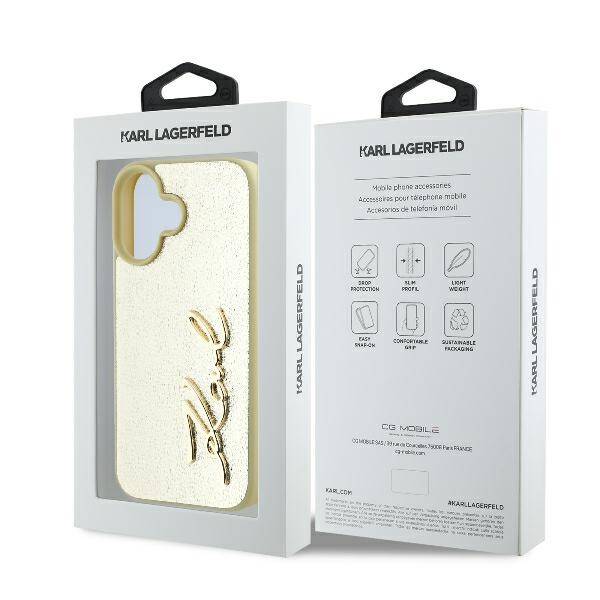 Karl Lagerfeld KLHCP16SPFMFBKMD iPhone 16 6.1" złoty/gold hardcase Metal Signature