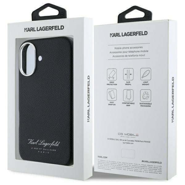 Karl Lagerfeld KLHCP16SPGWCMKHK iPhone 16 6,1" hardcase czarny/black hotel RSG