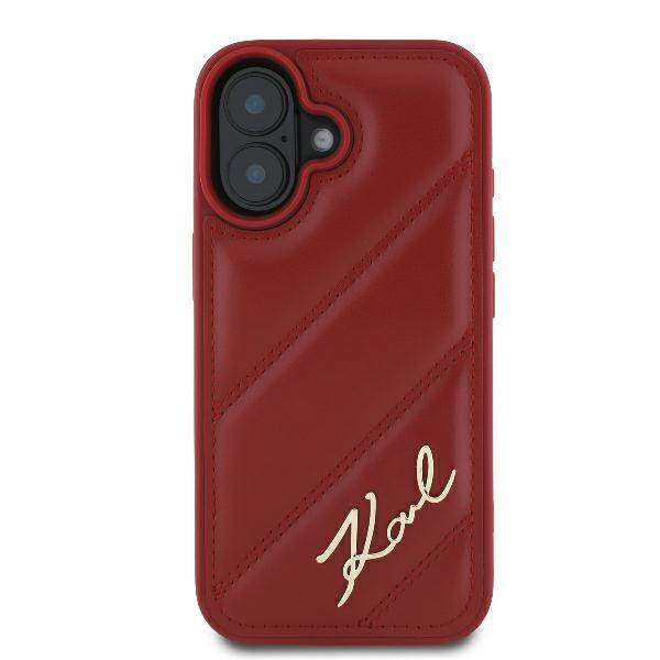 Karl Lagerfeld KLHCP16SPQDSMGR iPhone 16 6.1" czerwony/red hardcase Quilted Signature