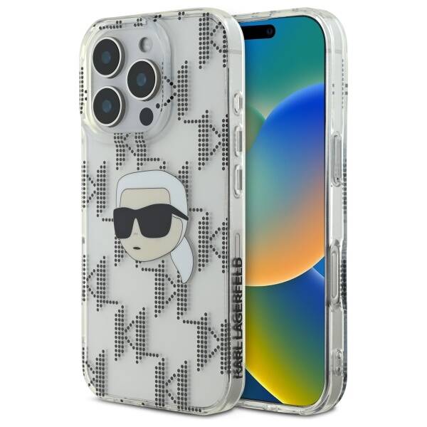 Karl Lagerfeld KLHCP16XHKLPKHT iPhone 16 Pro Max 6.9" przezroczysty/transparent hardcase IML Karl Head Electroplated