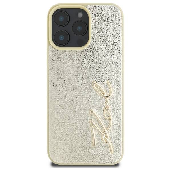 Karl Lagerfeld KLHCP16XPFMFBKMD iPhone 16 Pro Max złoty/gold HC Wrinkled PU Metal Signature