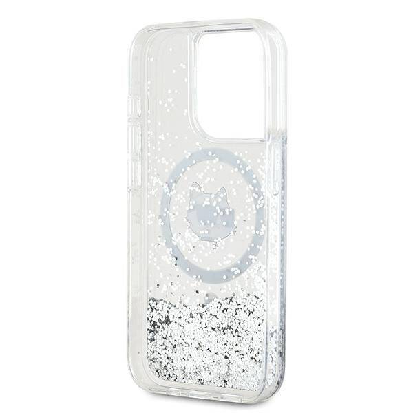 Karl Lagerfeld KLHMP13LLGCHSGH iPhone 13 Pro / 13 6.1" hardcase transparent Liquid Glitter Choupette Head Magsafe