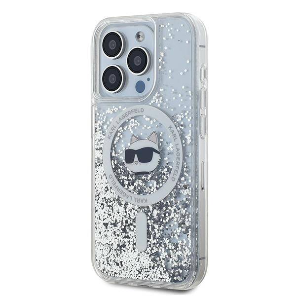 Karl Lagerfeld KLHMP13XLGCHSGH iPhone 13 Pro Max 6.7" hardcase transparent Liquid Glitter Choupette Head Magsafe