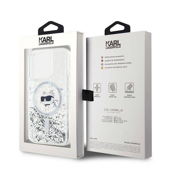 Karl Lagerfeld KLHMP13XLGCHSGH iPhone 13 Pro Max 6.7" hardcase transparent Liquid Glitter Choupette Head Magsafe