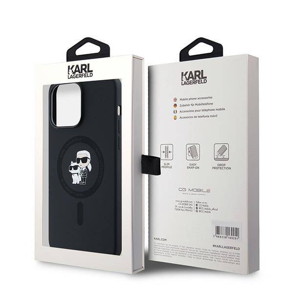 Karl Lagerfeld KLHMP14LSCMKCRHK iPhone 14 Pro 6.1" czarny/black hardcase Silicone Karl & Choupette MagSafe