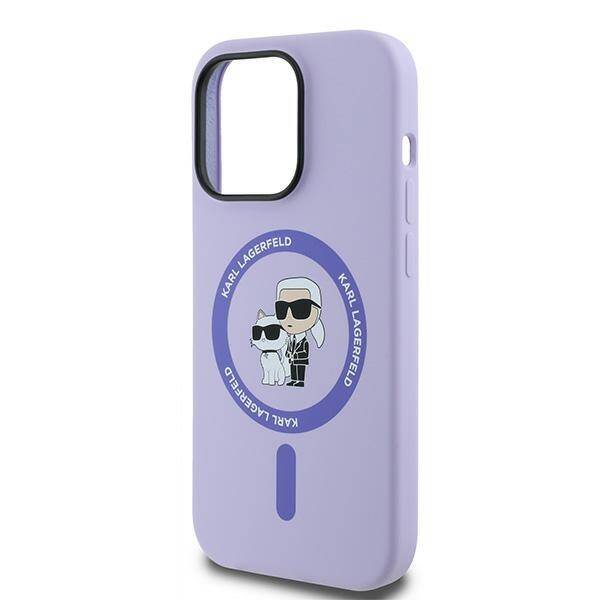 Karl Lagerfeld KLHMP14LSCMKCRHU iPhone 14 Pro 6.1" fioletowy/purple HC MagSafe Silicone KC Heads Ring