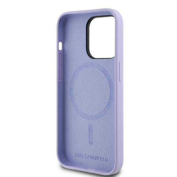 Karl Lagerfeld KLHMP14LSCMKCRHU iPhone 14 Pro 6.1" fioletowy/purple HC MagSafe Silicone KC Heads Ring