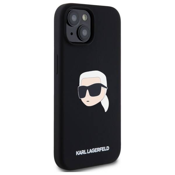 Karl Lagerfeld KLHMP15SSKHPPLK iPhone 15  6.1" czarny/black hardcase Silicone Karl Head Print MagSafe