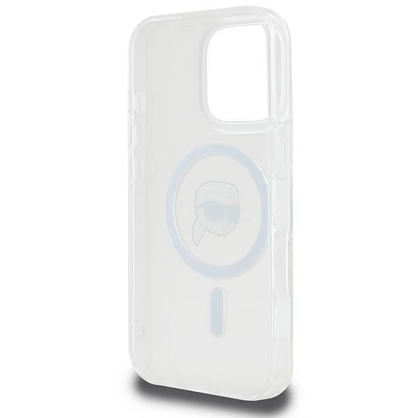 Karl Lagerfeld KLHMP16LHLSKIH iPhone 16 Pro 6.3" biały/white hardcase IML Metal Karl Head MagSafe