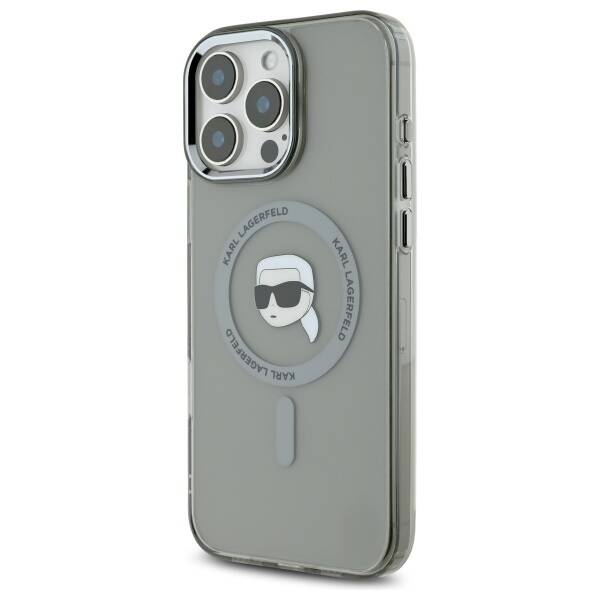 Karl Lagerfeld KLHMP16LHLSKIK iPhone 16 Pro 6.3" czarny/black hardcase IML Metal Karl Head MagSafe