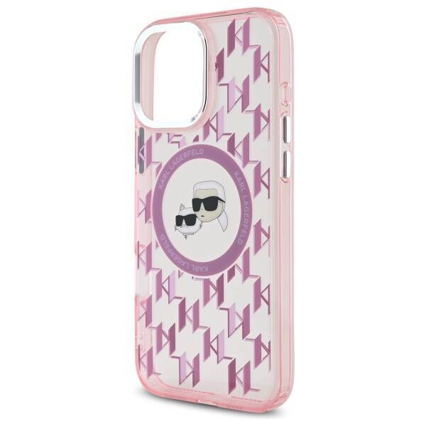 Karl Lagerfeld KLHMP16LHMCKMHP iPhone 16 Pro 6.3" różowy/pink IML Monogram Karl&Choupette Head MagSafe