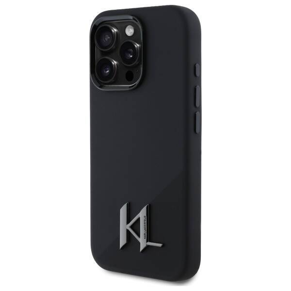 Karl Lagerfeld KLHMP16LSCMKMPCK iPhone 16 Pro 6.3" czarny/black hardcase Silicone Shadow Metal Initial MagSafe