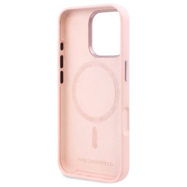 Karl Lagerfeld KLHMP16LSCMKMPCP iPhone 16 Pro 6.3" różowy/pink hardcase Silicone Shadow Metal Initial MagSafe