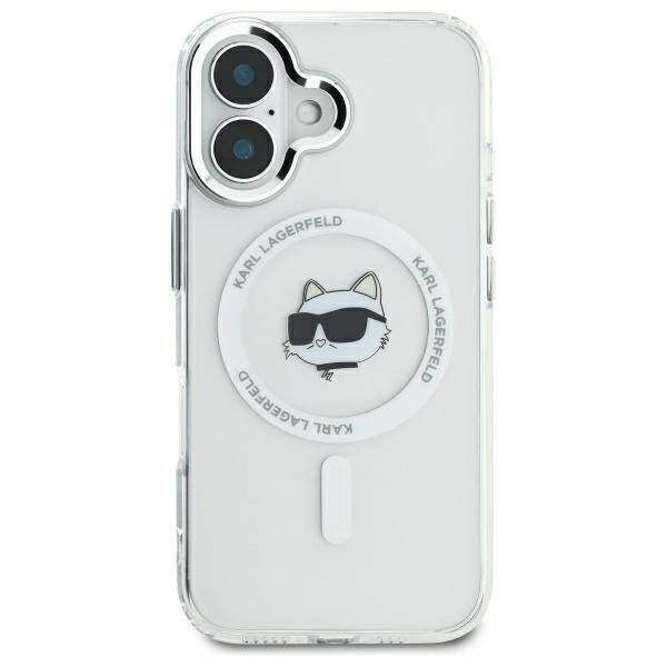 Karl Lagerfeld KLHMP16MHLSCHH iPhone 16 Plus 6.7" biały/white hardcase IML Metal Choupette Head MagSafe