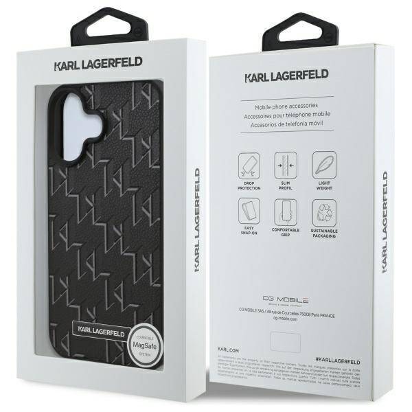 Karl Lagerfeld KLHMP16MPKHPORPK iPhone 16 Plus 6.7" czarny/black hardcase Hot Stamp Magsafe