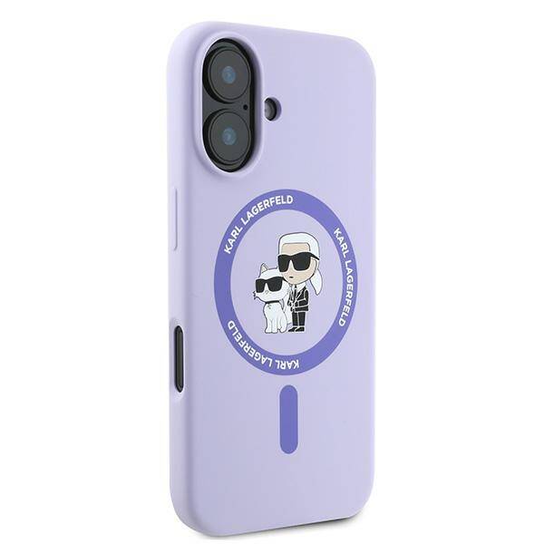 Karl Lagerfeld KLHMP16MSCMKCRHU iPhone 16 Plus fioletowy/purple HC MagSafe Silicone KC Heads Ring