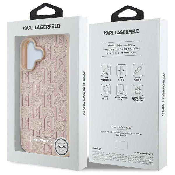 Karl Lagerfeld KLHMP16SPKHPORPP iPhone 16 6.1" różowy/pink hardcase Hot Stamp Magsafe