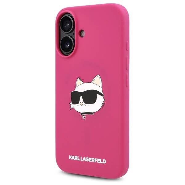 Karl Lagerfeld KLHMP16SSCHPPLF iPhone 16 6.1" fuksja/fuschia hardcase Silicone Choupette Head Print MagSafe