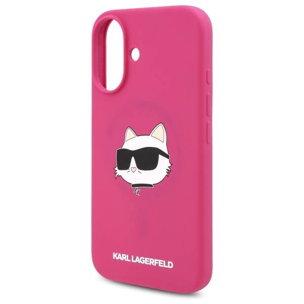 Karl Lagerfeld KLHMP16SSCHPPLF iPhone 16 6.1" fuksja/fuschia hardcase Silicone Choupette Head Print MagSafe