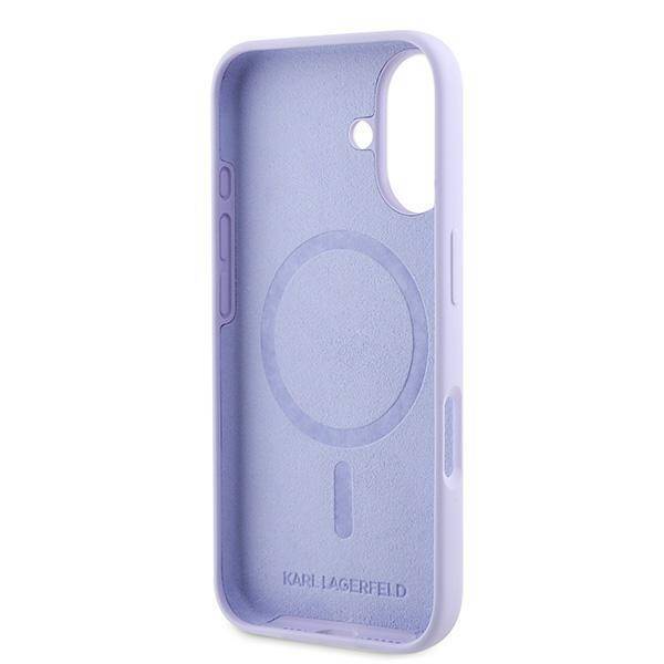 Karl Lagerfeld KLHMP16SSCMKCRHU iPhone 16 6.1" fioletowy/purple hardcase Silicone Karl&Choupette Ring MagSafe