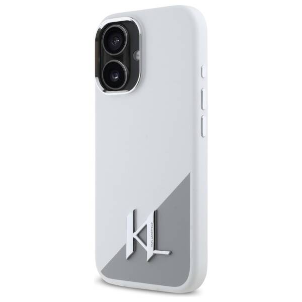 Karl Lagerfeld KLHMP16SSCMKMPCH iPhone    16 6,1" biały/white hardcase Silicone Initial Metal Logo MagSafe