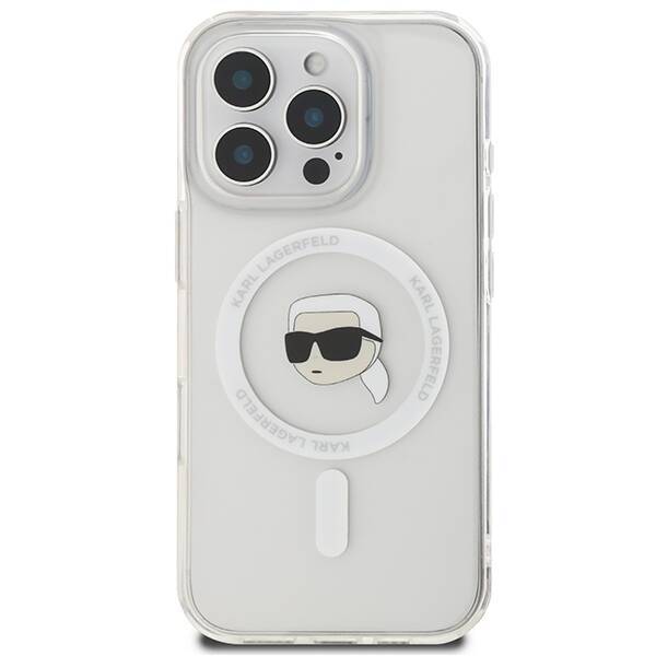 Karl Lagerfeld KLHMP16XHLSKIH iPhone 16 Pro Max 6.9" biały/white hardcase IML Metal Karl Head MagSafe