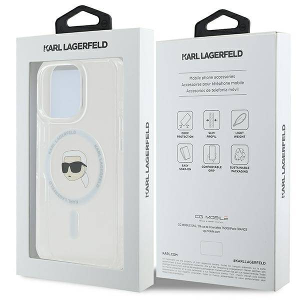 Karl Lagerfeld KLHMP16XHLSKIH iPhone 16 Pro Max 6.9" biały/white hardcase IML Metal Karl Head MagSafe