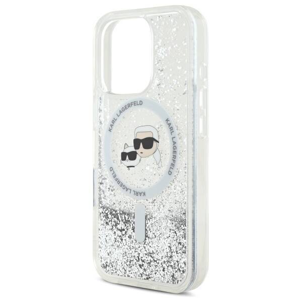 Karl Lagerfeld KLHMP16XLGKCSGH iPhone 16 Pro Max 6.9" hardcase transparent Liquid Glitter Karl&Choupette Head Magsafe