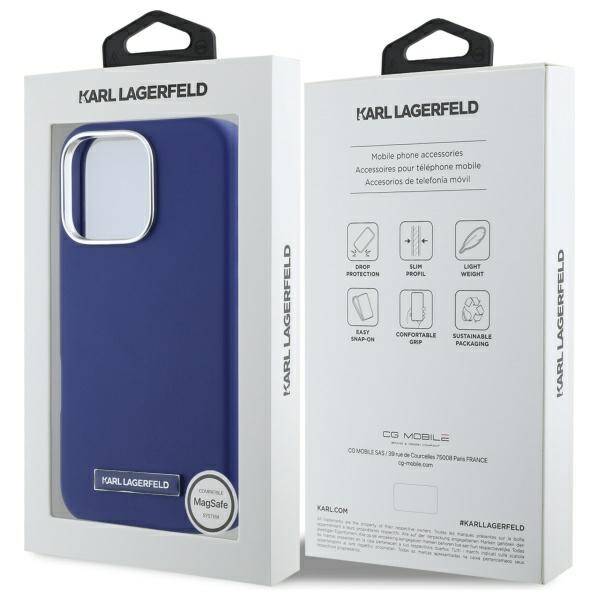 Karl Lagerfeld KLHMP16XPGMSRPB iPhone 16  Pro Max 6.9" niebieski/blue hardcase FW Metal Plate MagSafe