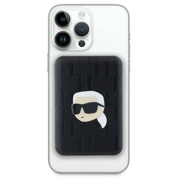 Karl Lagerfeld Powerbank indukcyjny KLPB5FPGKSKIHK 16W 5000mAh czarny/black Karl Head Pin MagSafe