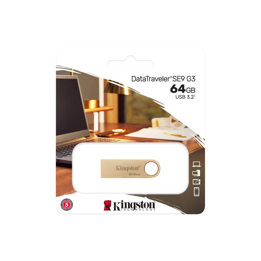 Kingston Pendrive Data Traveler DTSE9G3 64GB USB3.2 Gen1 złoty