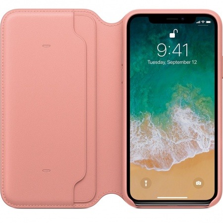 LEATHER FOLIO CASE MRGF2ZM/A IPHONE X / IPHONE XS SOFT PINK