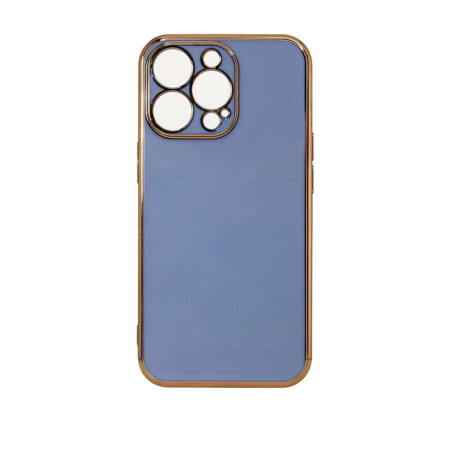 LIGHTING COLOR CASE FOR SAMSUNG GALAXY A12 5G GOLD FRAME GEL COVER BLUE