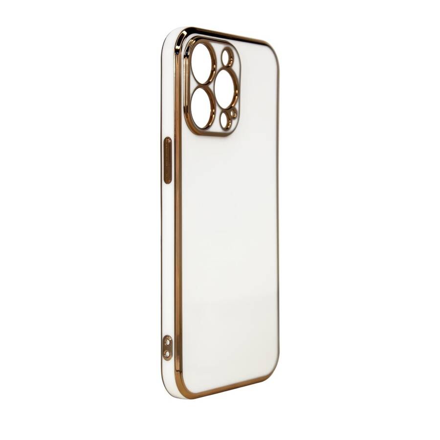 LIGHTING COLOR CASE FOR XIAOMI REDMI NOTE 11 GEL COVER WITH GOLD FRAME WHITE