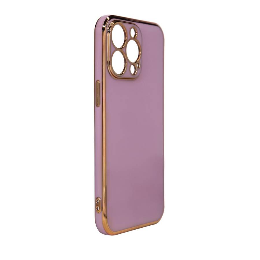 LIGHTING COLOR CASE FOR XIAOMI REDMI NOTE 11 PRO GEL COVER WITH GOLD FRAME PURPLE