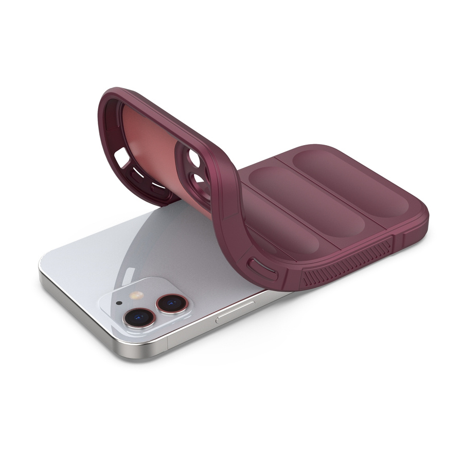 MAGIC SHIELD CASE CASE FOR IPHONE 12 ELASTIC ARMORED CASE BURGUNDY