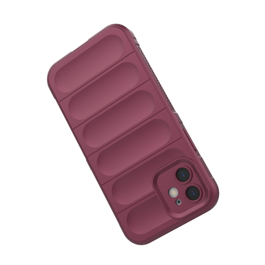 MAGIC SHIELD CASE CASE FOR IPHONE 12 ELASTIC ARMORED CASE BURGUNDY