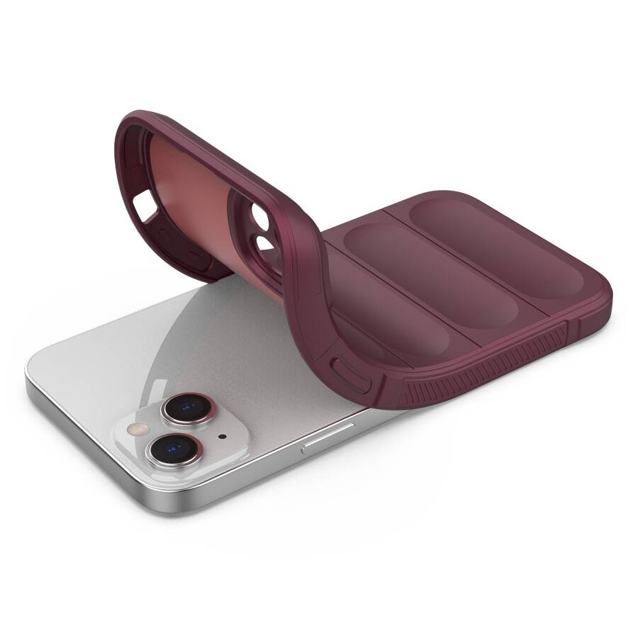 MAGIC SHIELD CASE CASE FOR IPHONE 14 PLUS ELASTIC ARMORED CASE IN BURGUNDY