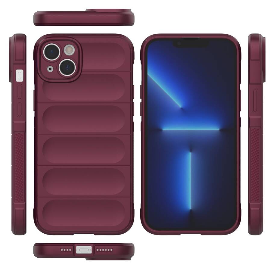 MAGIC SHIELD CASE CASE FOR IPHONE 14 PLUS ELASTIC ARMORED CASE IN BURGUNDY