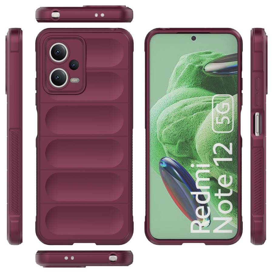 MAGIC SHIELD CASE COVER FOR XIAOMI REDMI NOTE 12 5G / POCO X5 5G FLEXIBLE ARMOR COVER BURGUNDY