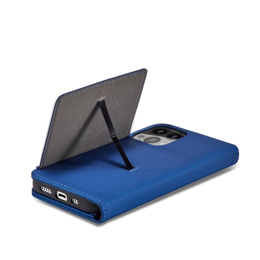 MAGNET CARD CASE CASE FOR IPHONE 14 FLIP COVER WALLET STAND BLUE