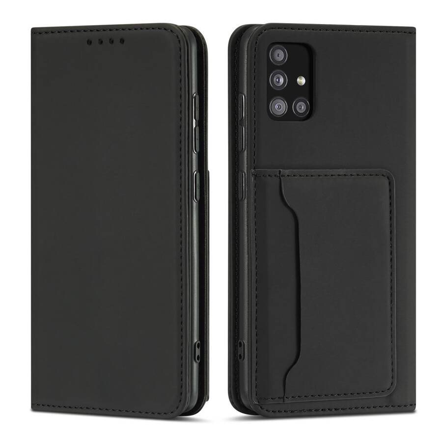 MAGNET CARD CASE CASE FOR SAMSUNG GALAXY A12 5G POUCH WALLET CARD HOLDER BLACK