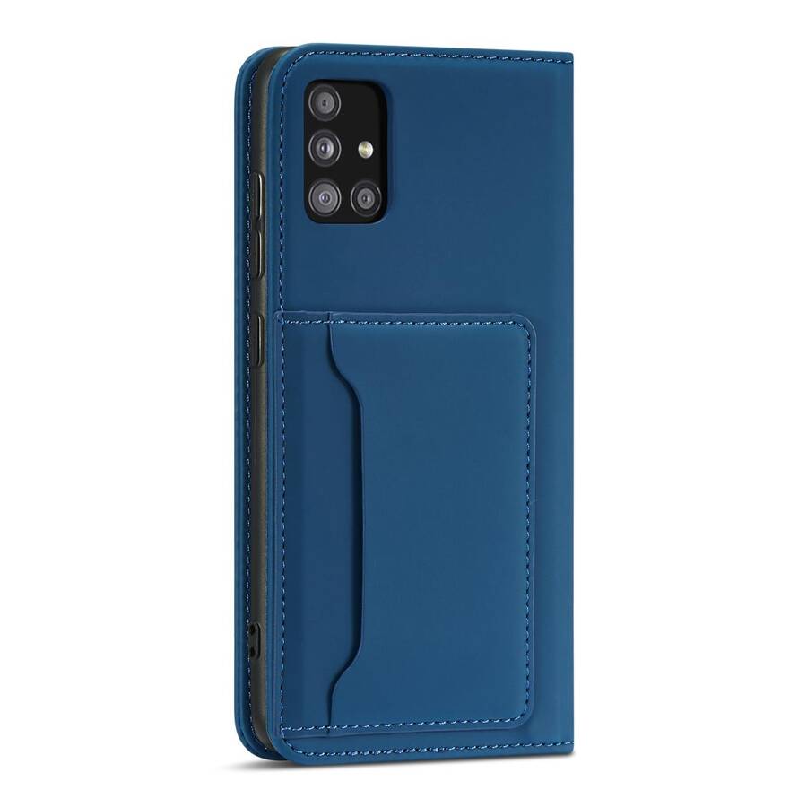 MAGNET CARD CASE CASE FOR SAMSUNG GALAXY A12 5G POUCH WALLET CARD HOLDER BLUE