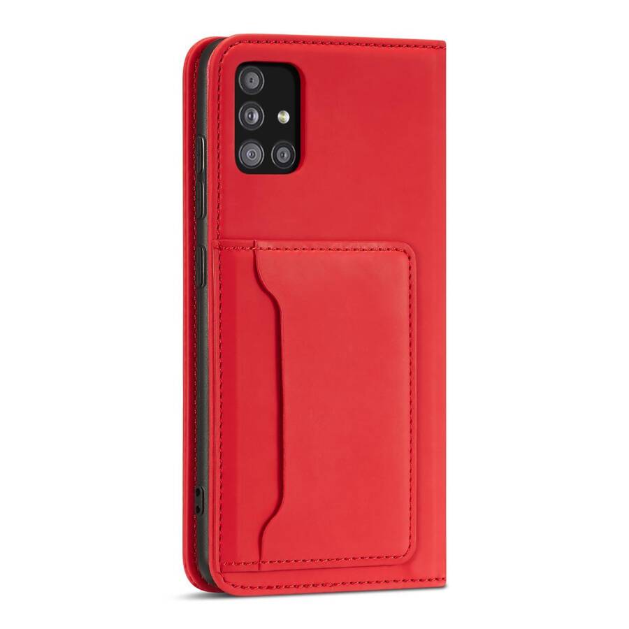 MAGNET CARD CASE CASE FOR SAMSUNG GALAXY A13 5G POUCH WALLET CARD HOLDER RED