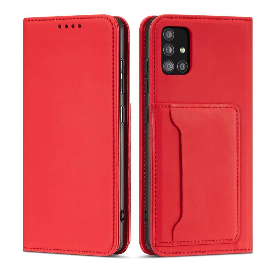 MAGNET CARD CASE CASE FOR SAMSUNG GALAXY A53 5G POUCH WALLET CARD HOLDER RED