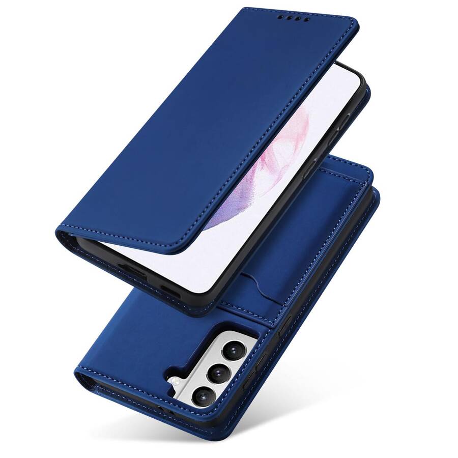 MAGNET CARD CASE CASE FOR SAMSUNG GALAXY S22 POUCH CARD WALLET CARD HOLDER BLUE