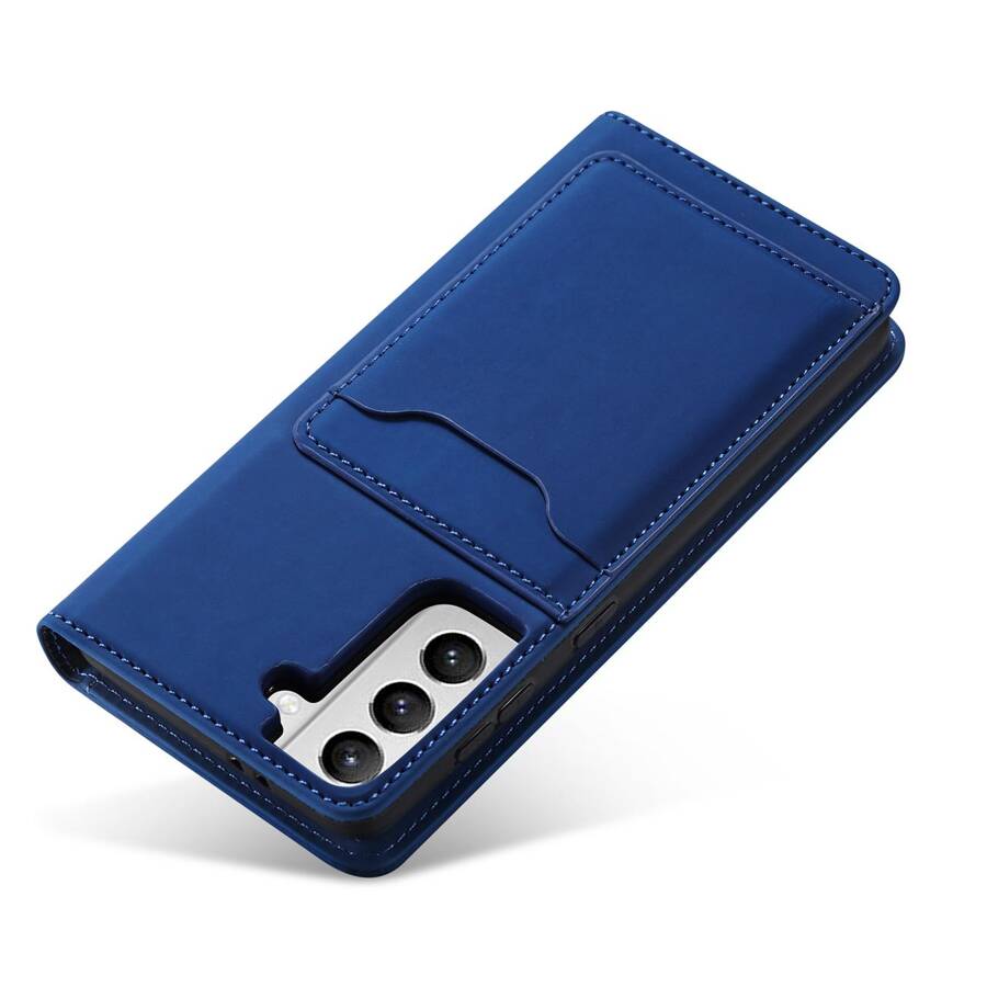 MAGNET CARD CASE CASE FOR SAMSUNG GALAXY S22 POUCH CARD WALLET CARD HOLDER BLUE