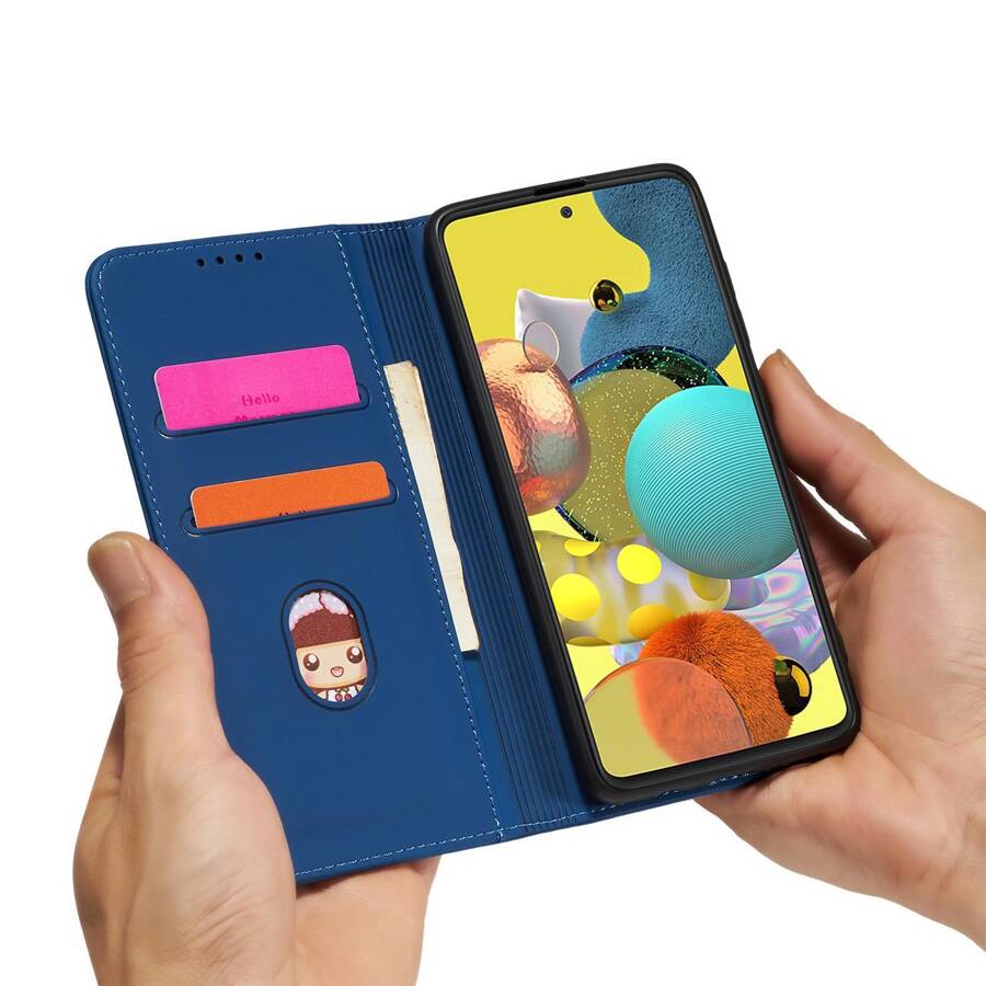 MAGNET CARD CASE CASE FOR XIAOMI REDMI NOTE 11 POUCH CARD WALLET CARD HOLDER BLUE