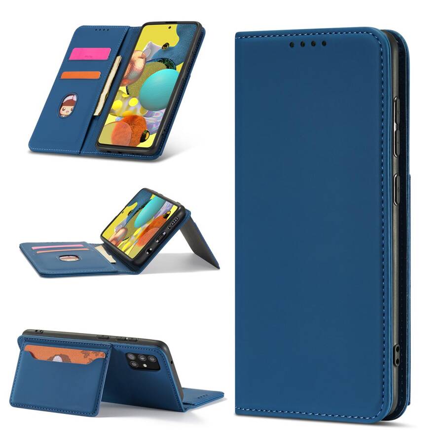 MAGNET CARD CASE CASE FOR XIAOMI REDMI NOTE 11 PRO POUCH CARD WALLET CARD HOLDER BLUE